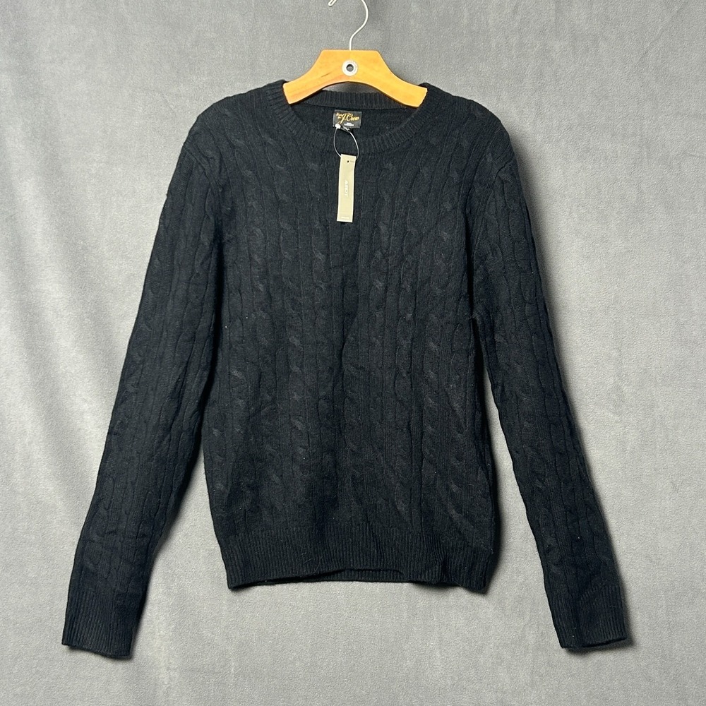 NWT J.Crew Women's 100% Cashmere Cable Knit Crewneck Pullover Sweater Medium